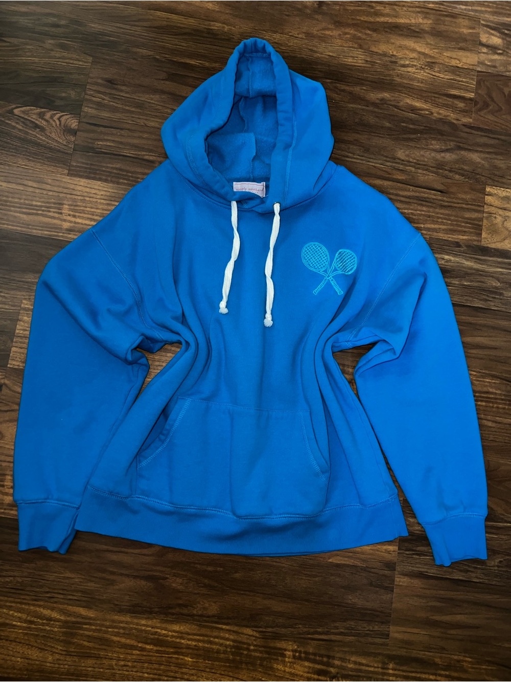 Simply Southern Bright Blue Women's Hoodie with Tennis Graphic
